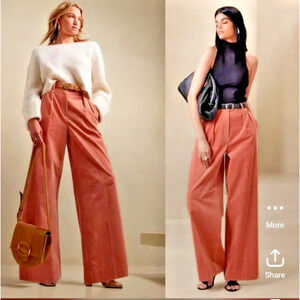Banana Republic Rivoli Pink Corduroy Wide Leg Pants High Rise Relaxed Womens 6